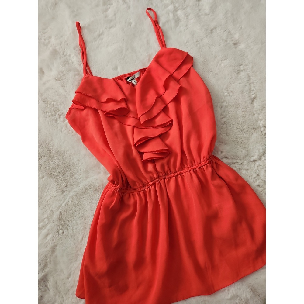 Papaya Coral Ruffle Front Cami‎ Tank Top Size Medium M